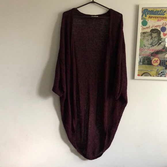 Purple mid-length cardigan. - Picture 1 of 3